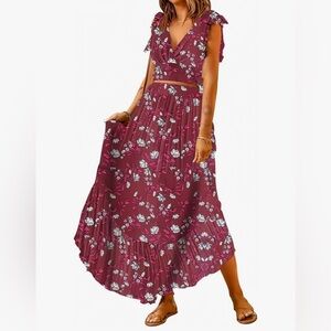 Two piece skirt and top set